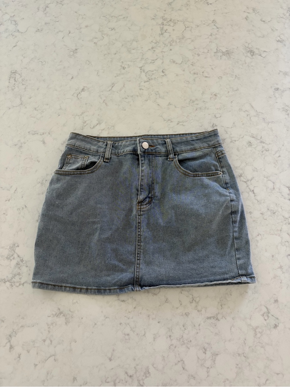 Classic Blue Denim Mini Skirt - Casual Everyday Style